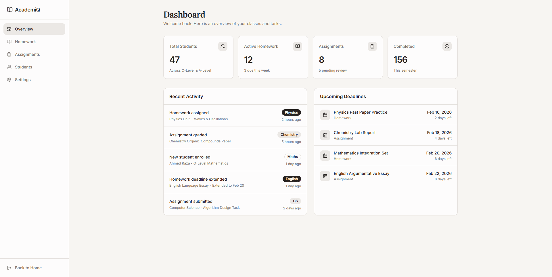 AcademiQ screenshot 1